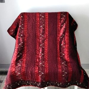 Decorative burgundy throw 59" x 51"